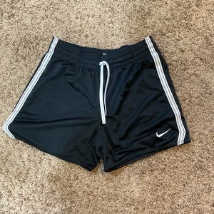 Nike dri fit black and white athletic shorts